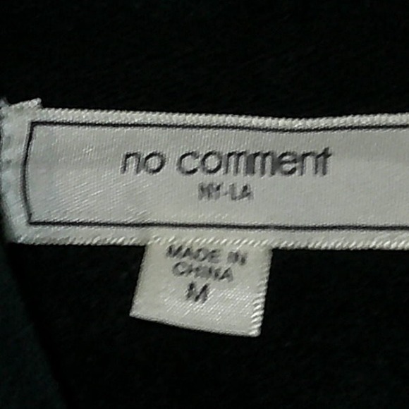 No Comment Peace Sign Hoodie Pullover Sweatshirt Casual Black Size M - Picture 3 of 4